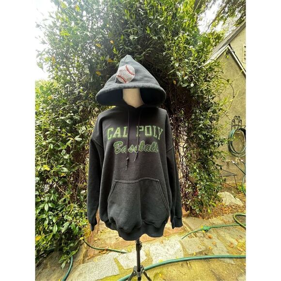CAL POLY UNIVERSITY BASEBALL NAVY BLUE BLING RHINESTONES SPELLOUT HOODIE SWEATSH - Picture 6 of 17